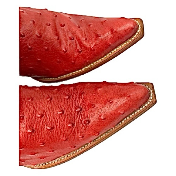 Sebastian’s Men’s Red Ostrich Cowboy Western Boots Size 10.5 US / 28 MX Leather - Picture 7 of 10